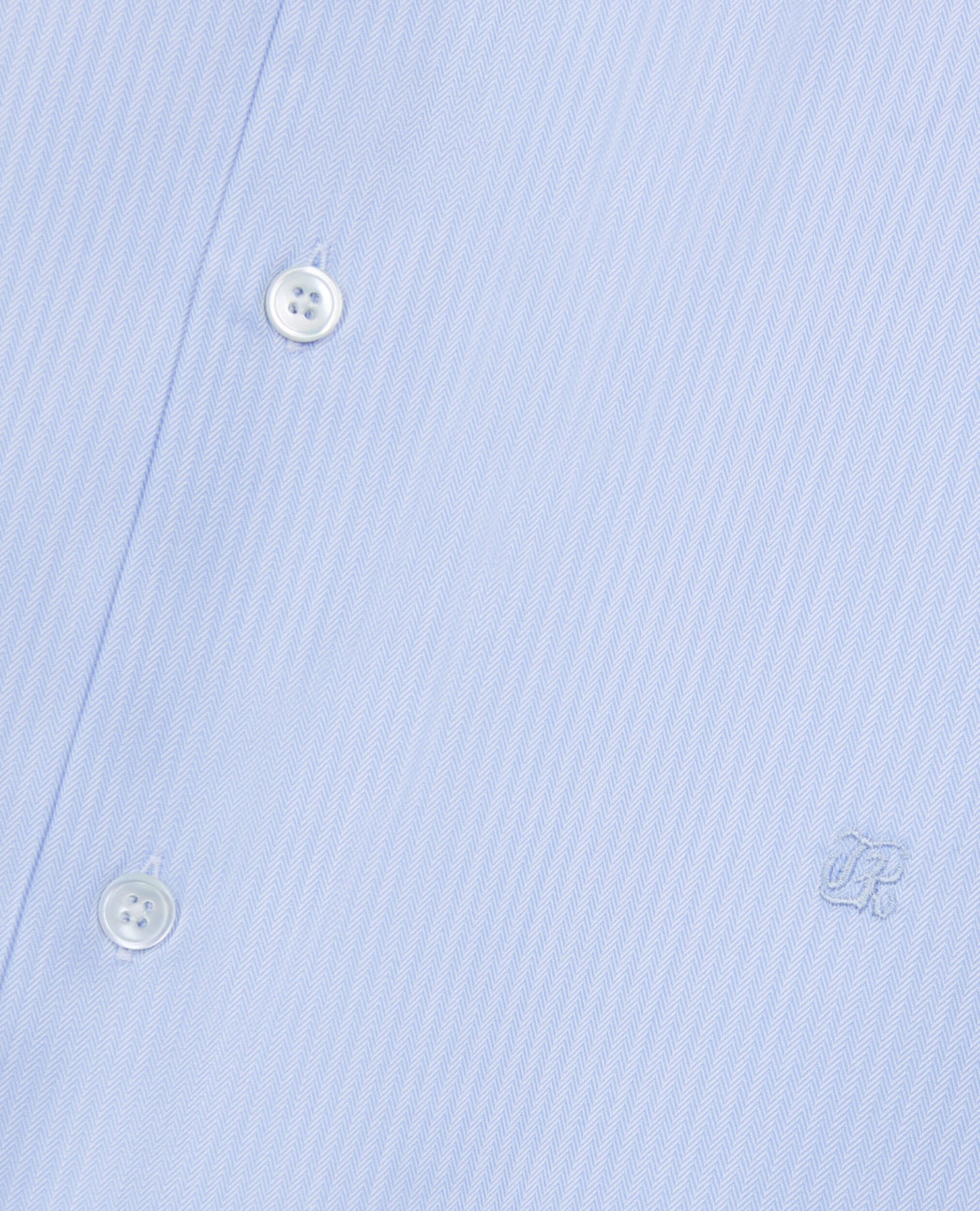 Blue herringbone striped formal shirt, BLUE WHITE, hi-res image number null