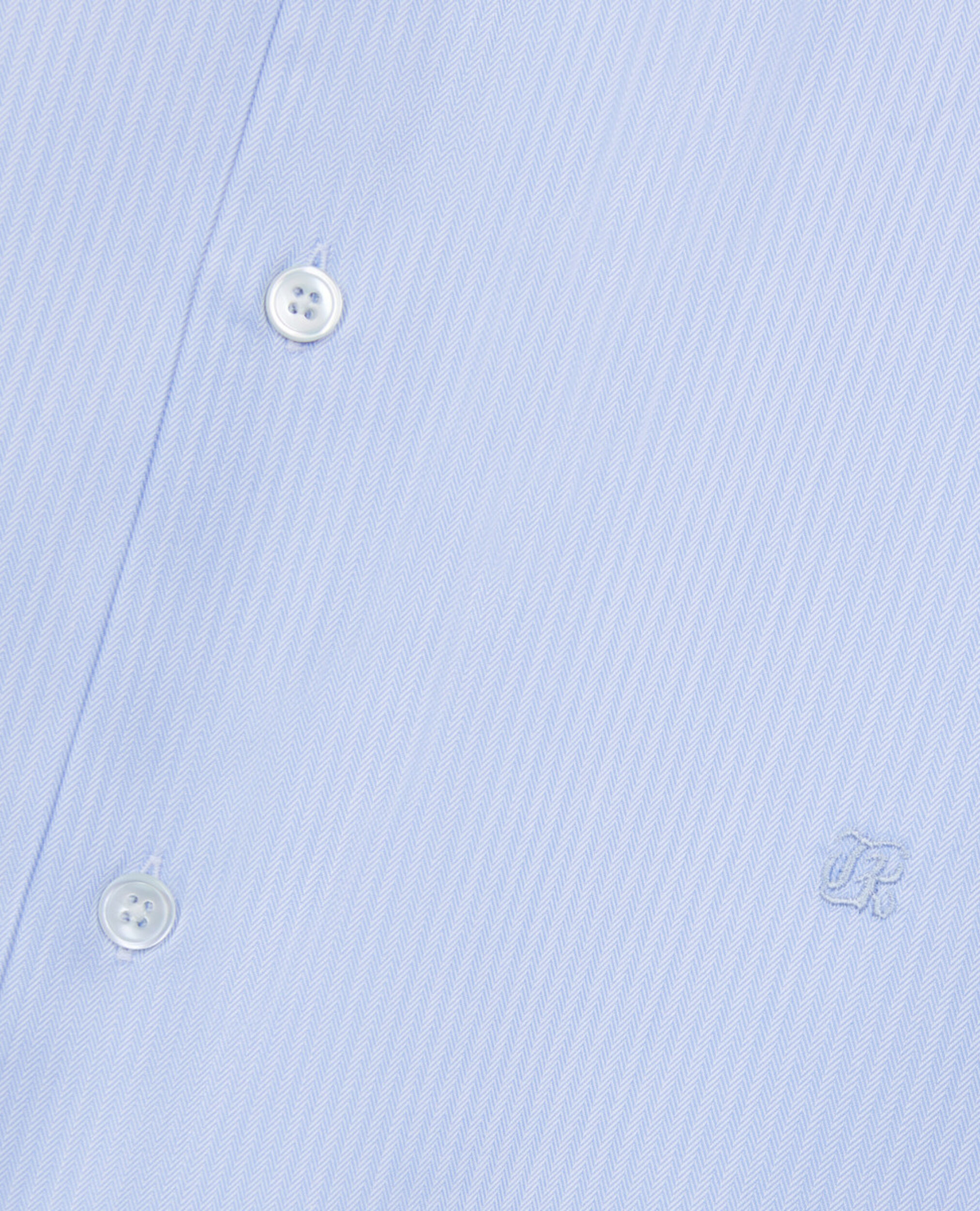 Blue herringbone striped formal shirt, BLUE WHITE, hi-res image number null