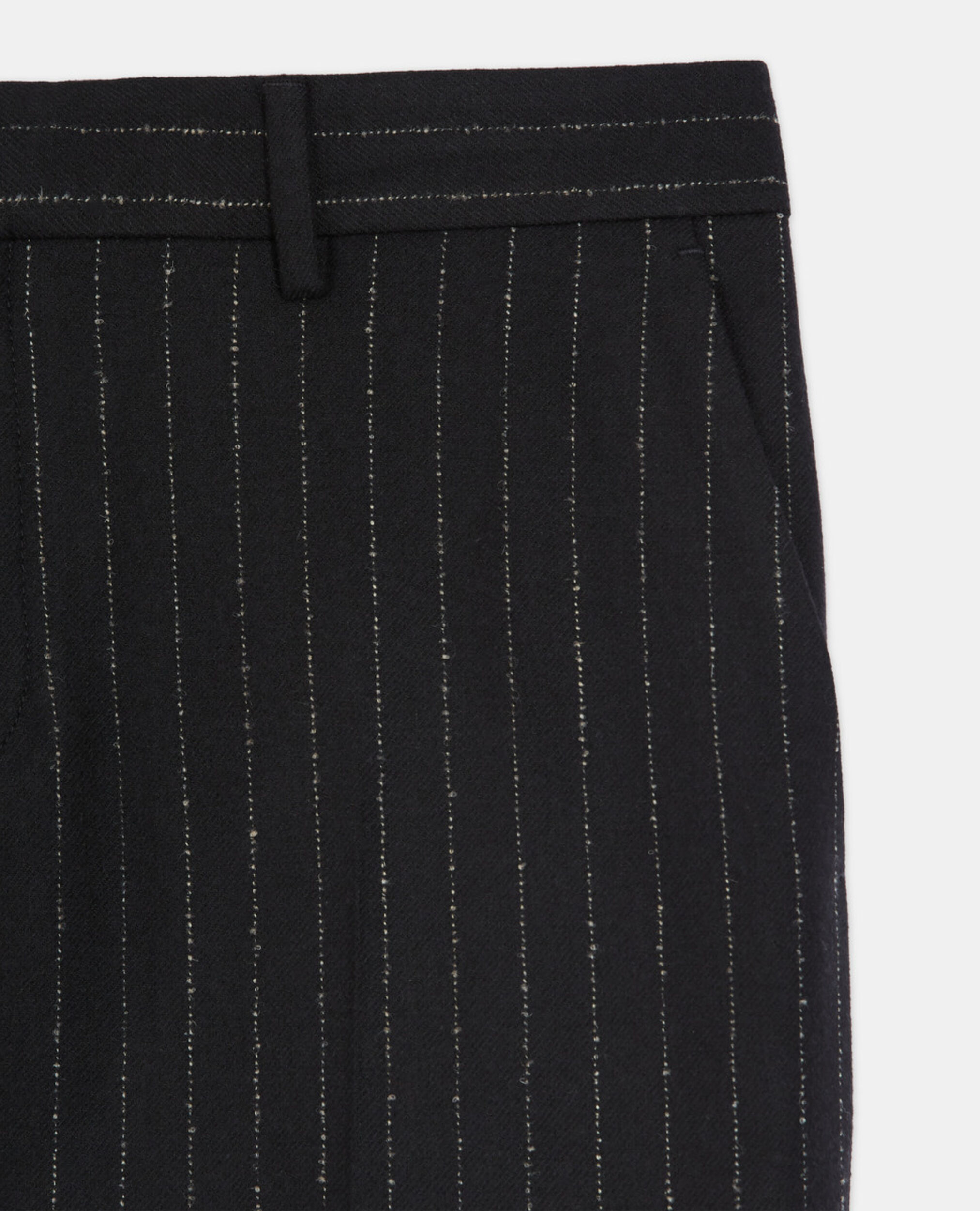 Striped suit pants, BLACK WHITE, hi-res image number null