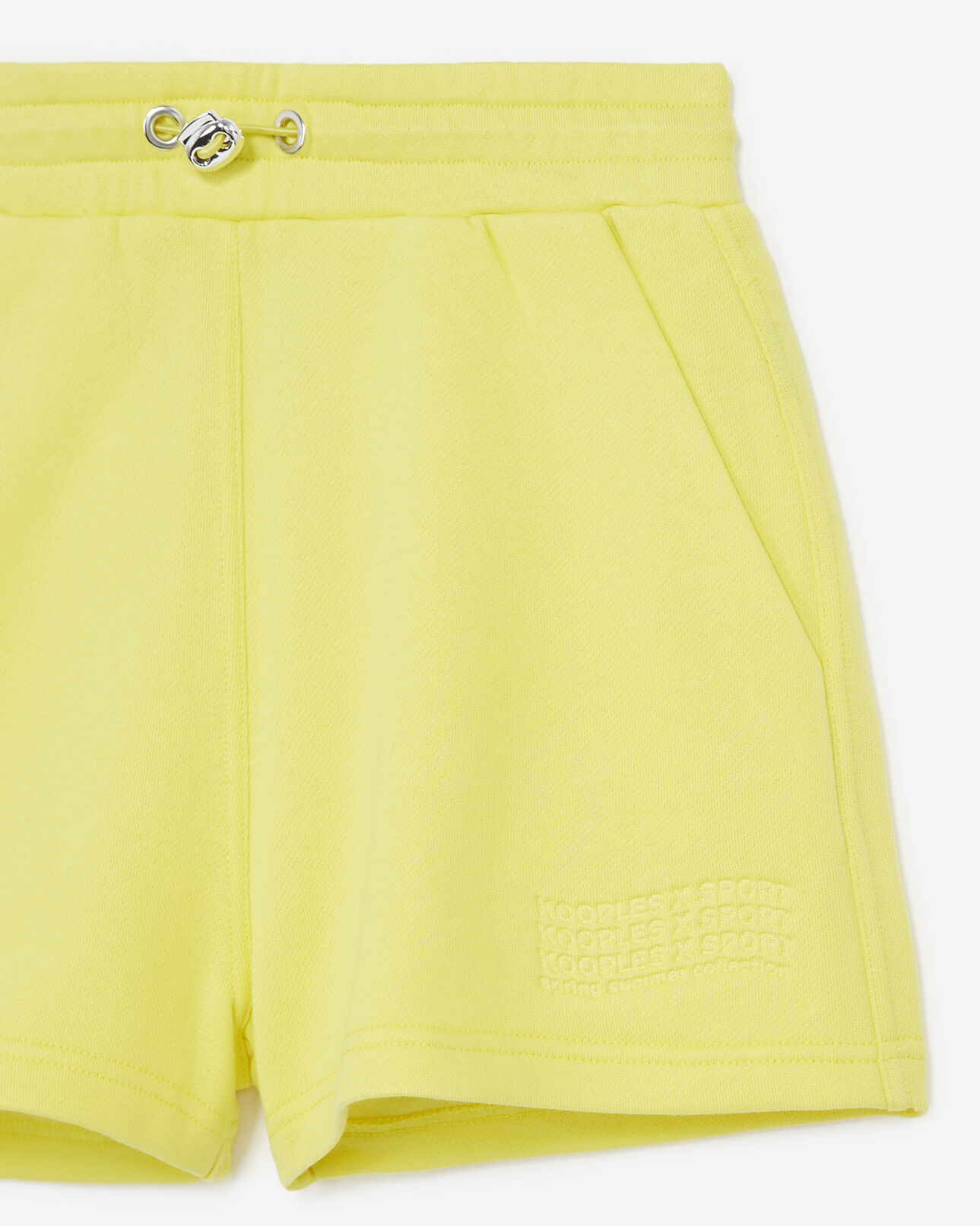 The Kooples WOMEN YELLOW yellow shorts in cotton w/embossed logo