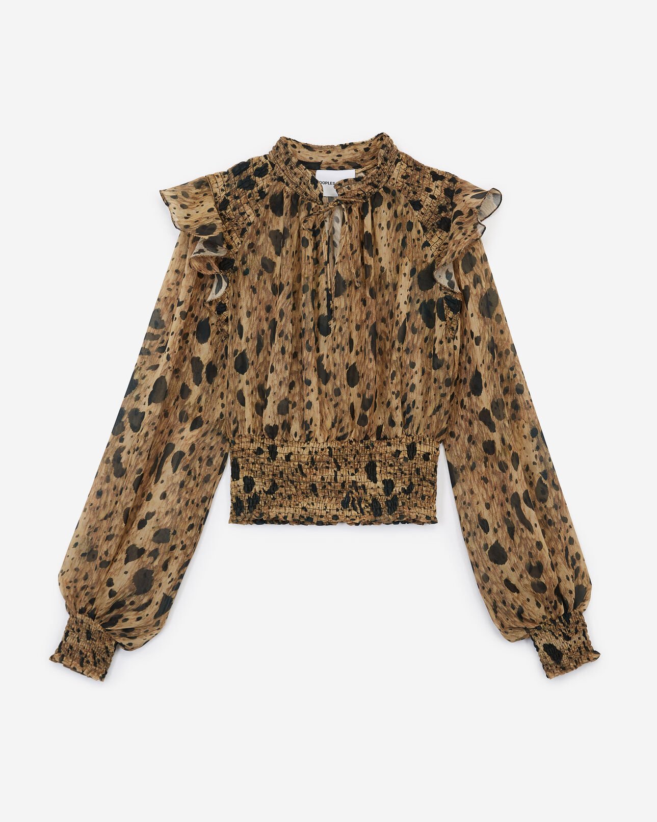 The Kooples WOMEN BLACK BEIGE top a smock