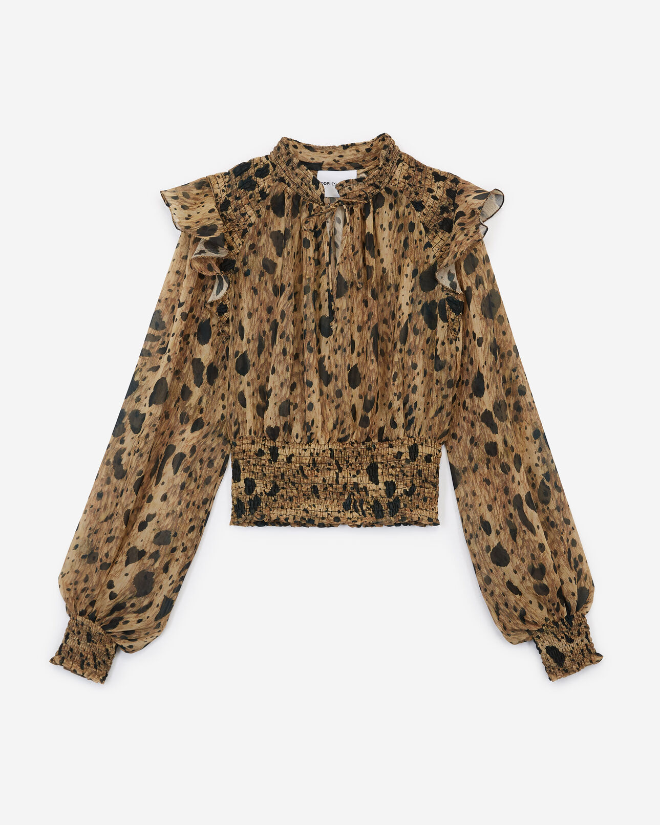 The Kooples WOMEN BLACK BEIGE top a smock