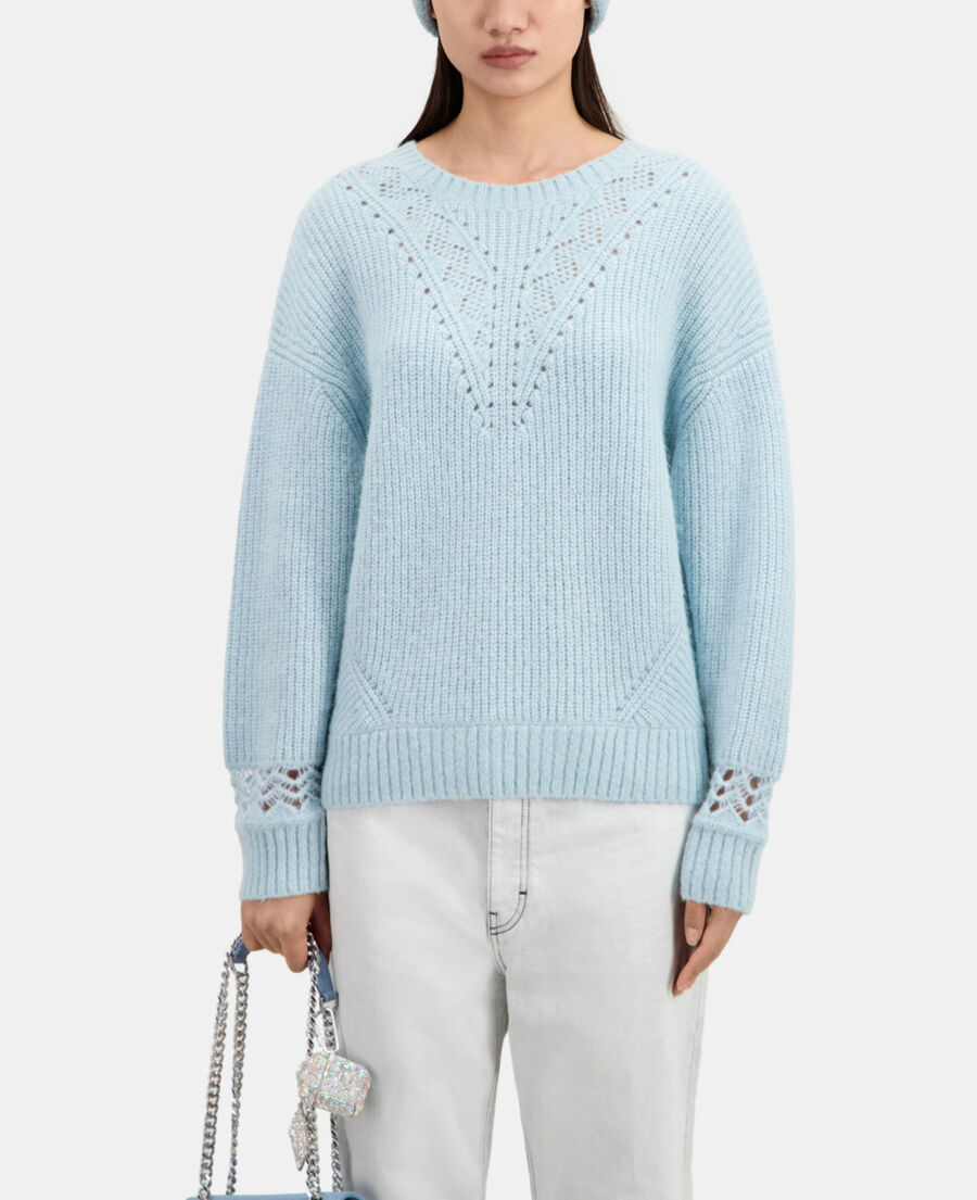 The Kooples FEMME BLUE GREY pull bleu en laine mélangée