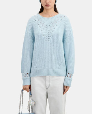 The Kooples FEMME BLUE GREY pull bleu en laine mélangée