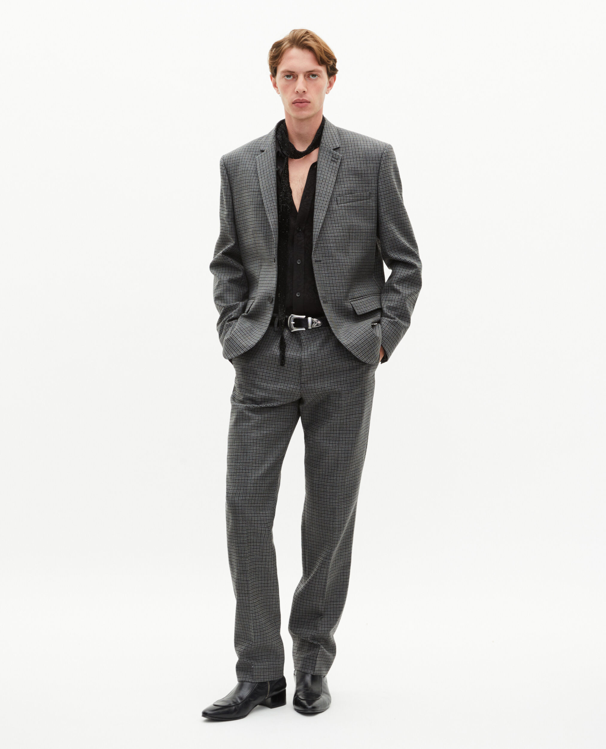 Black and grey houndstooth suit jacket | The Kooples US