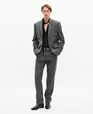 The Kooples MEN GREY black and grey houndstooth suit jacket