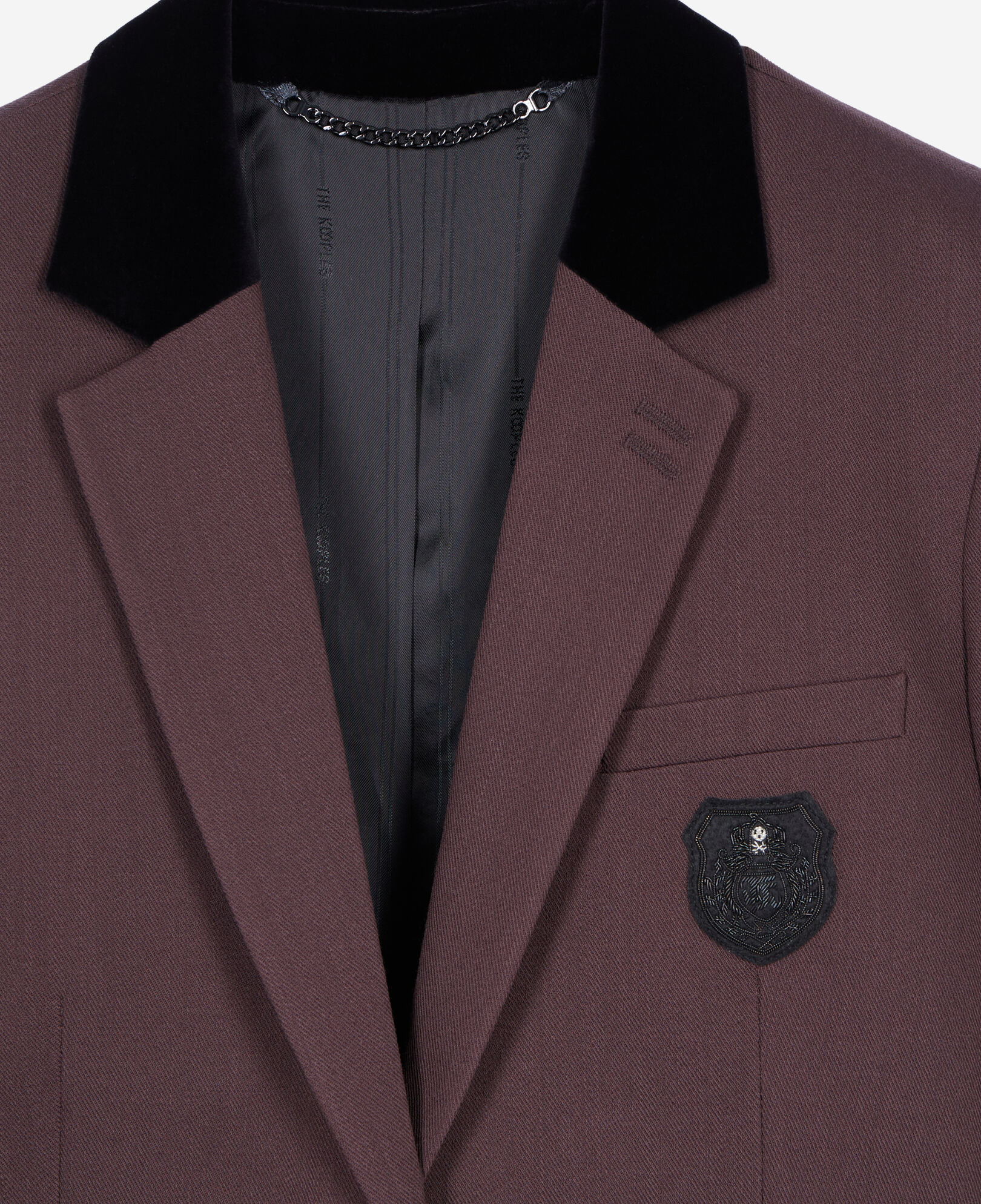 The Kooples WOMEN BROWN brown wool suit jacket