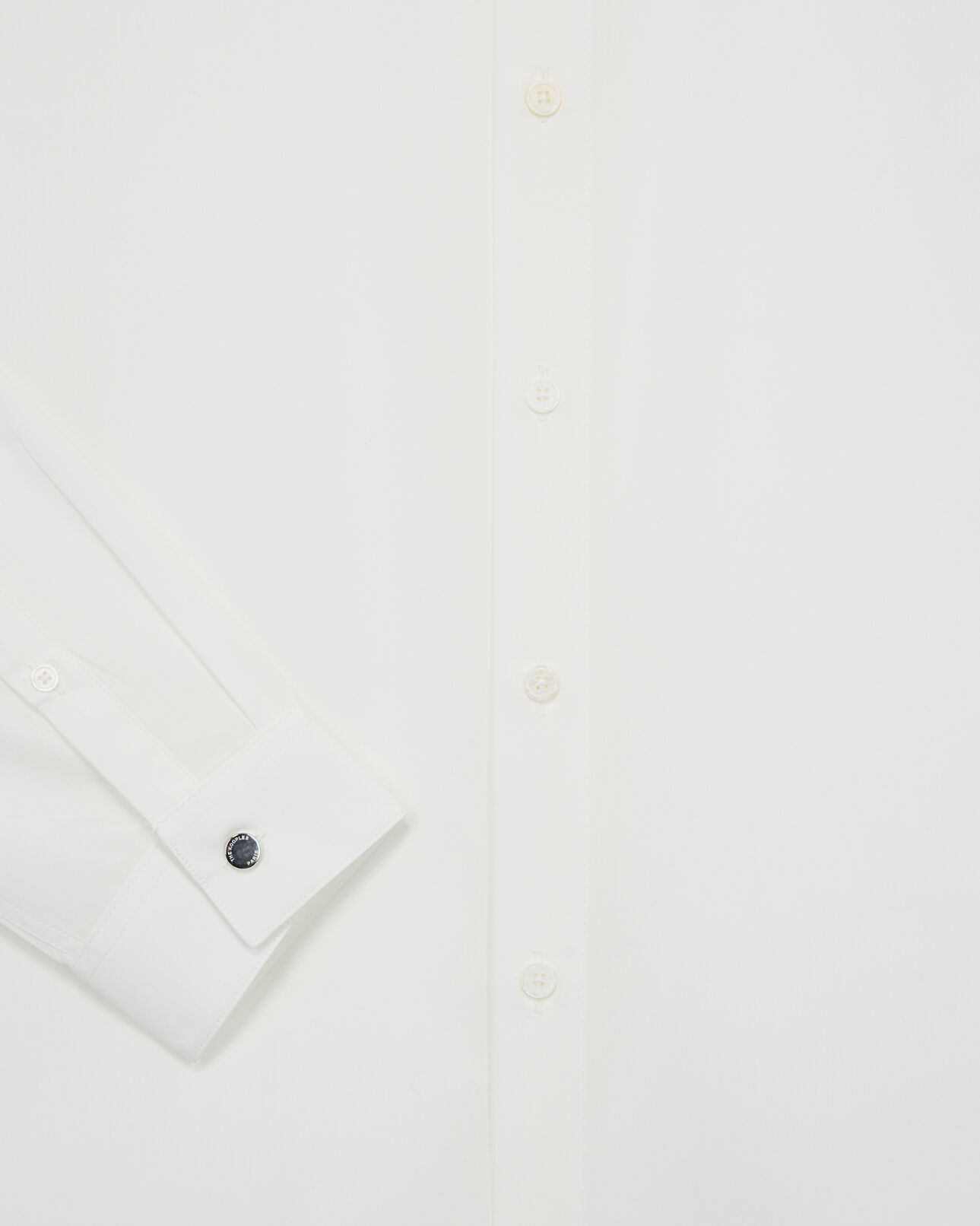 The Kooples HOMME OFF WHITE chemise sans col en coton blanc à volume ample