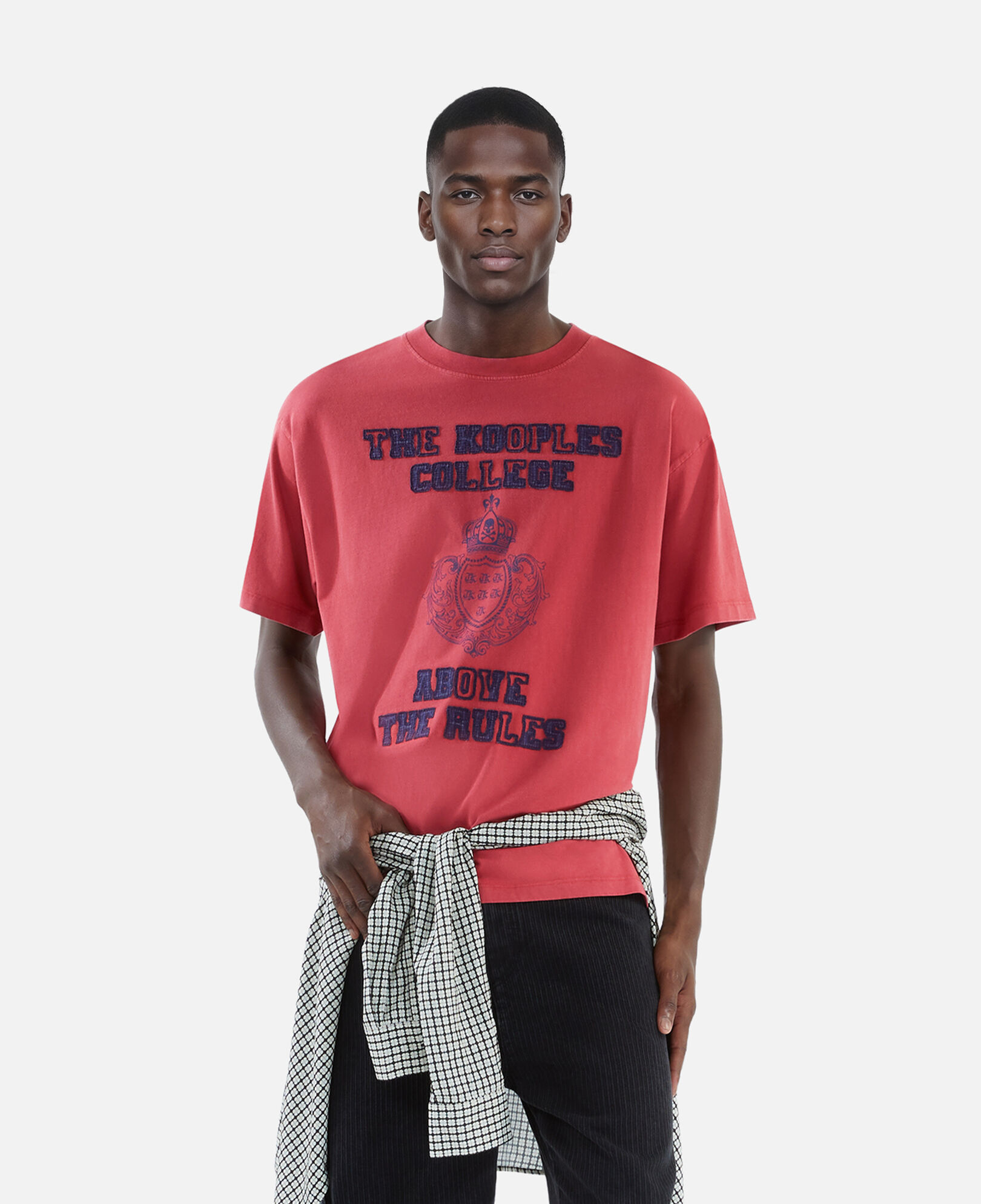 The Kooples HERREN RED / BURGUNDY rotes t-shirt mit siebdruck