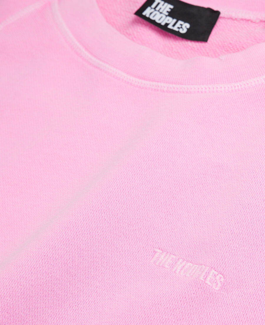 fluorescent pink sweatshirt with logo