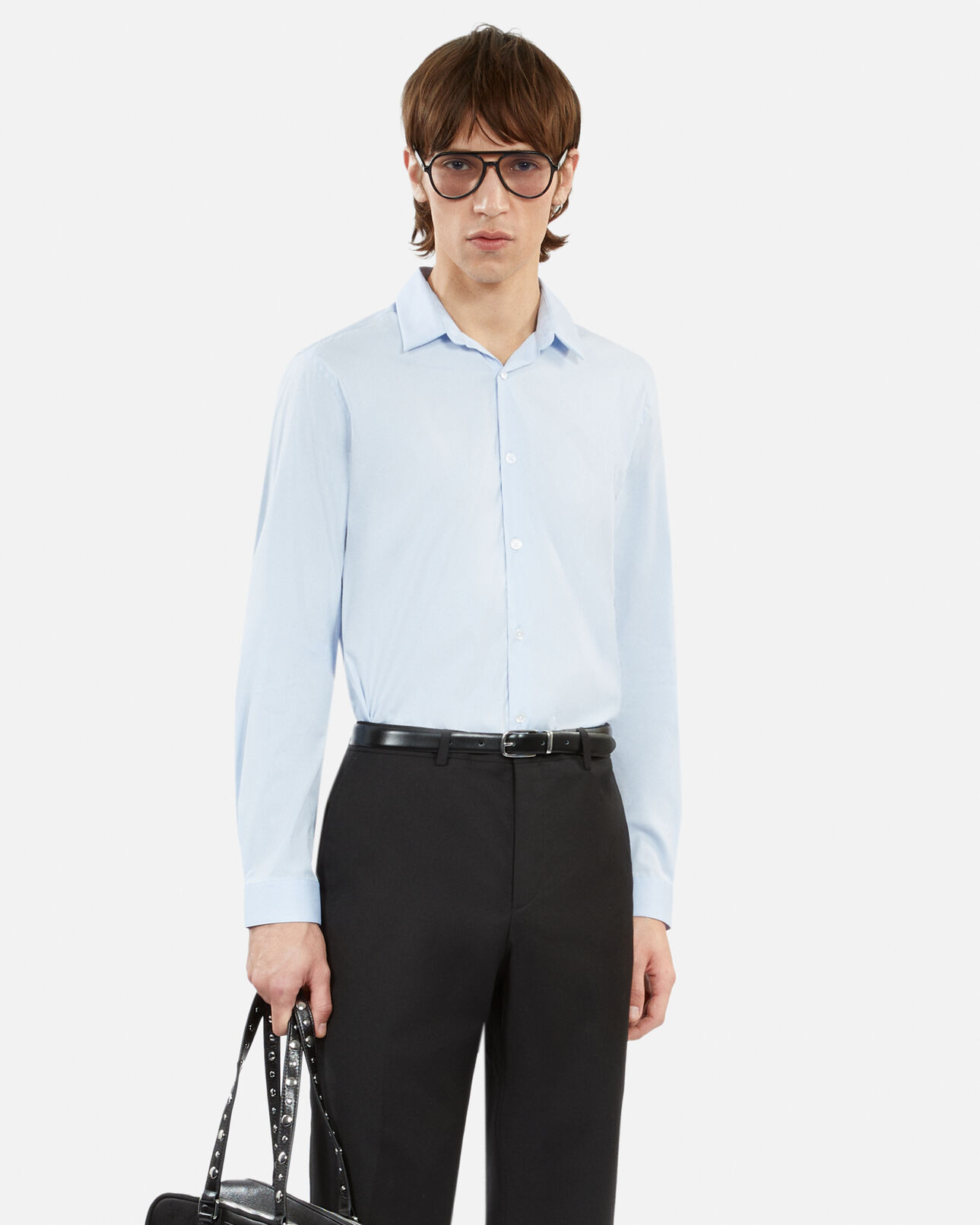 The Kooples MEN BLUE SKY sky blue poplin formal shirt