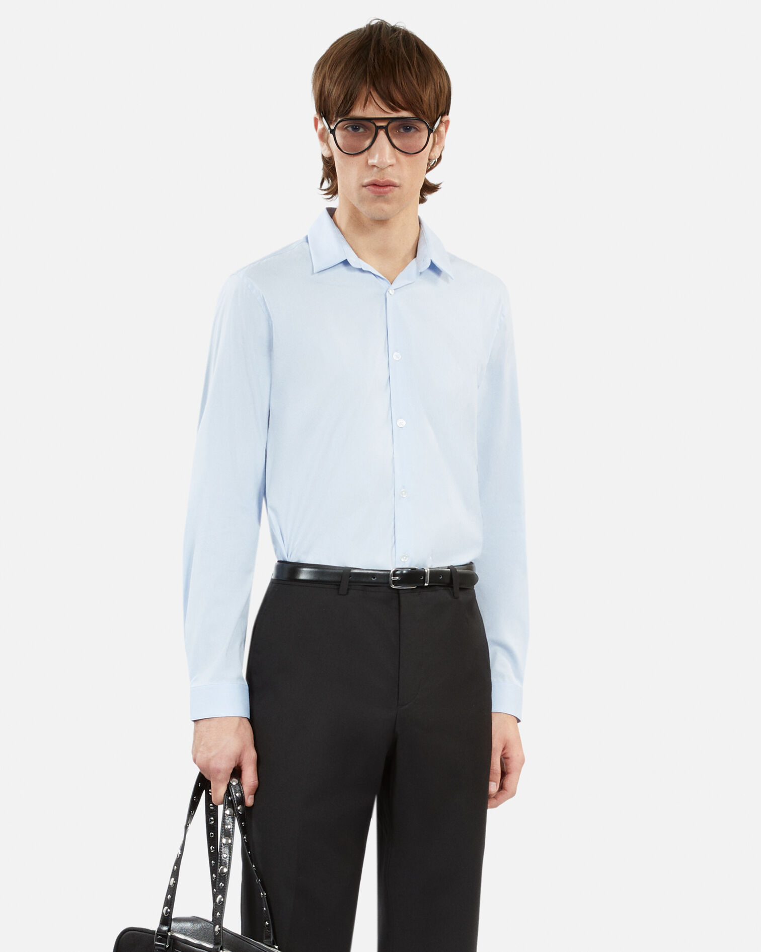 Sky blue poplin formal shirt, BLUE SKY, hi-res image number null
