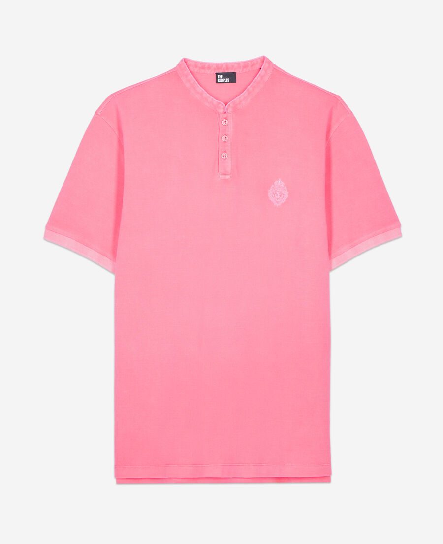 The Kooples MEN SWEET PINK pink piqu&eacute; cotton polo t-shirt