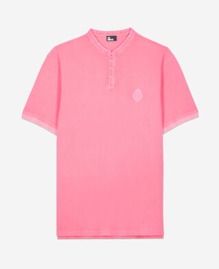 The Kooples MEN SWEET PINK pink piqu&eacute; cotton polo t-shirt