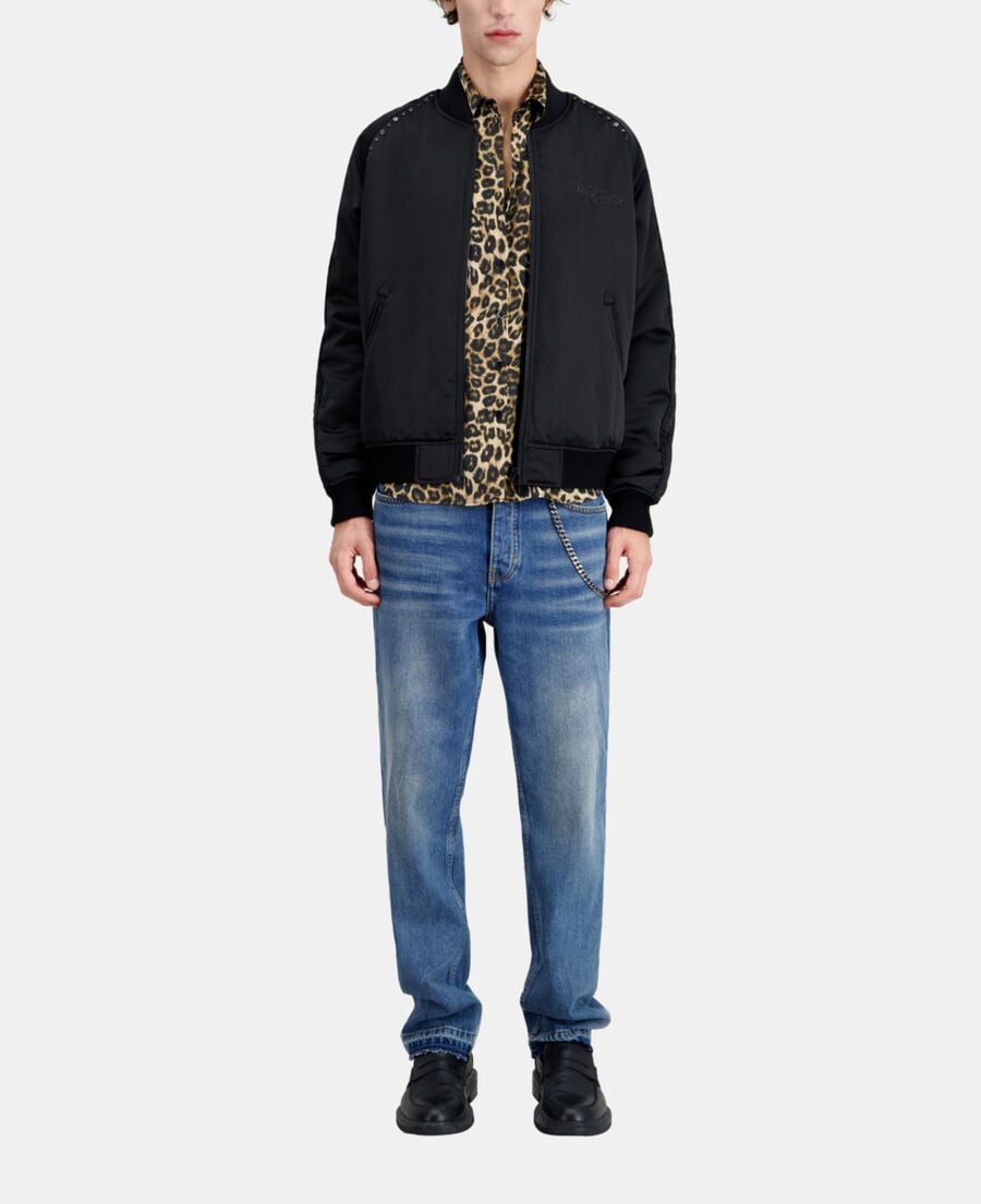 The Kooples H BLACK black jacket with wild tiger embroidery