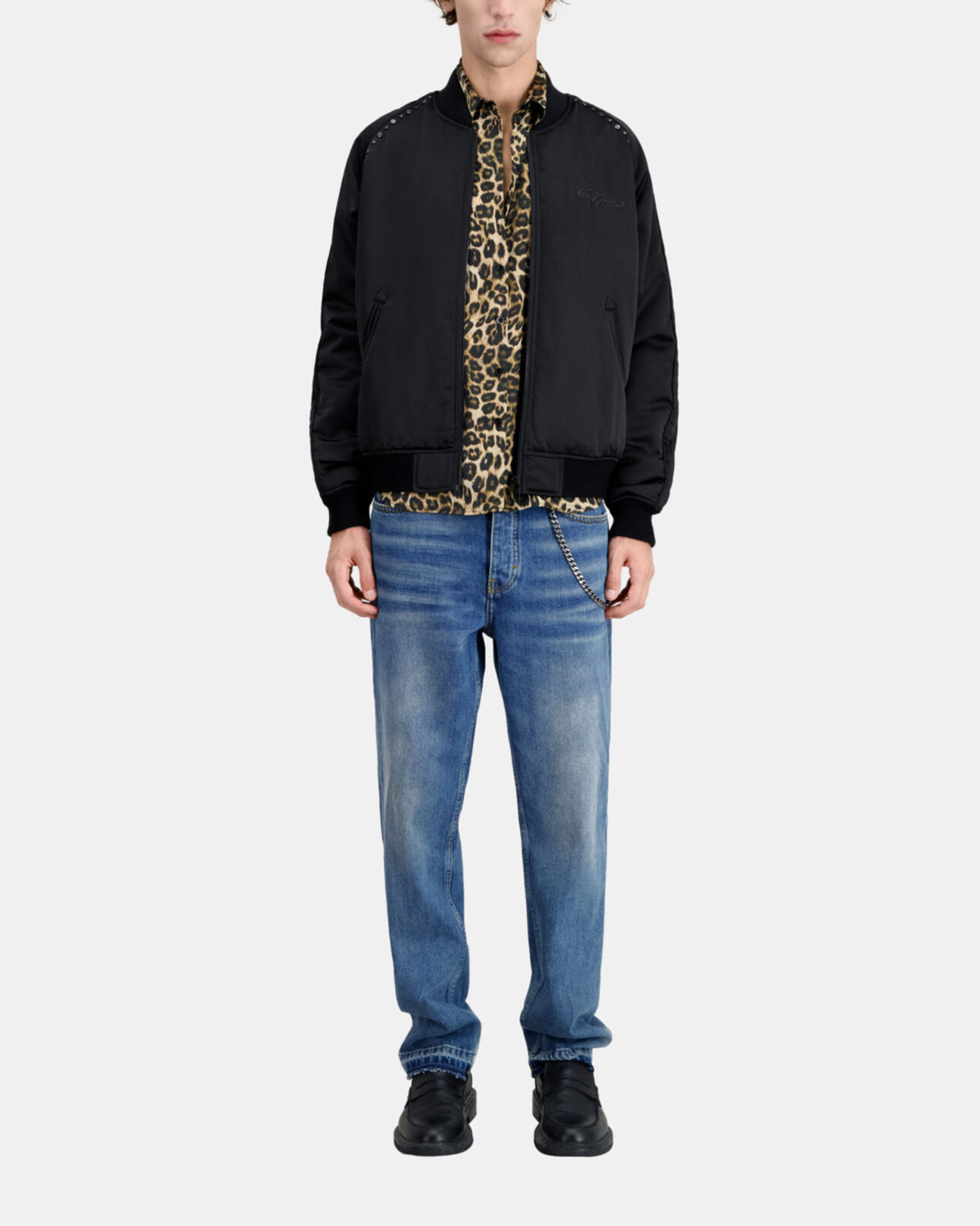 The Kooples MEN BLACK black jacket with wild tiger embroidery
