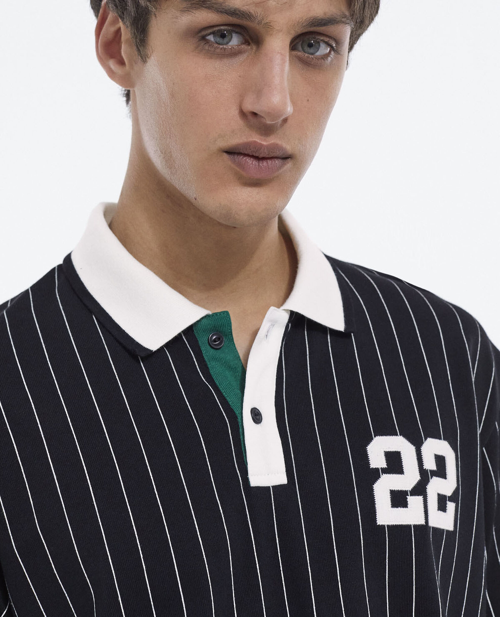 Poloshirt mit Streifen, BLACK, hi-res image number null