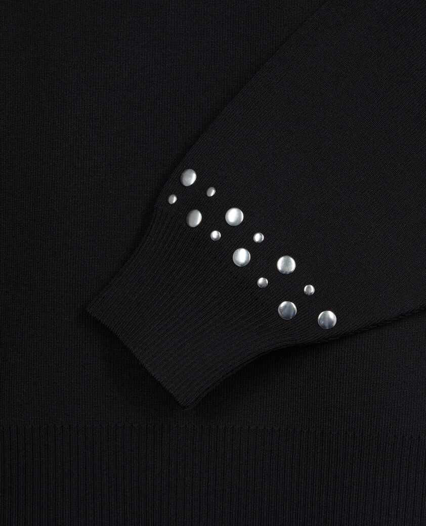 The Kooples FEMME BLACK sweatshirt avec studs noir