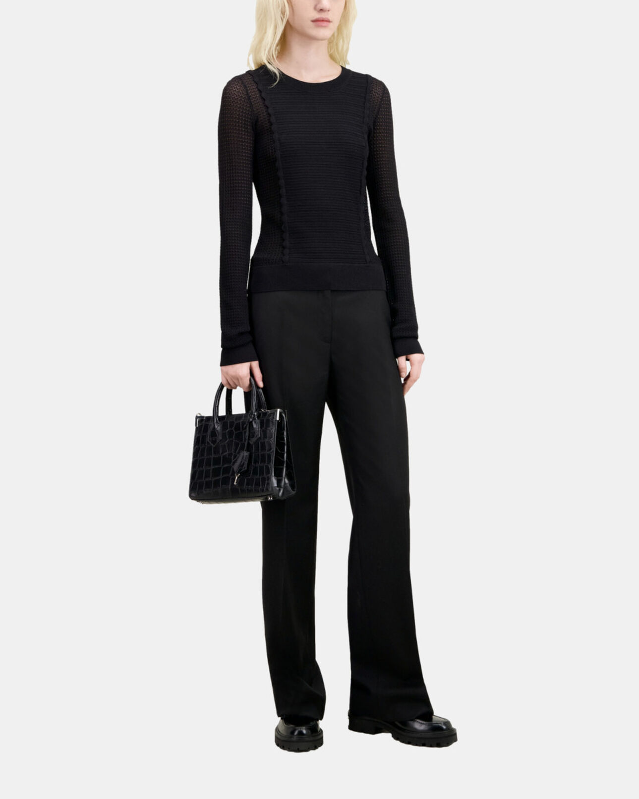 The Kooples MUJER BLACK jersey negro punto calado