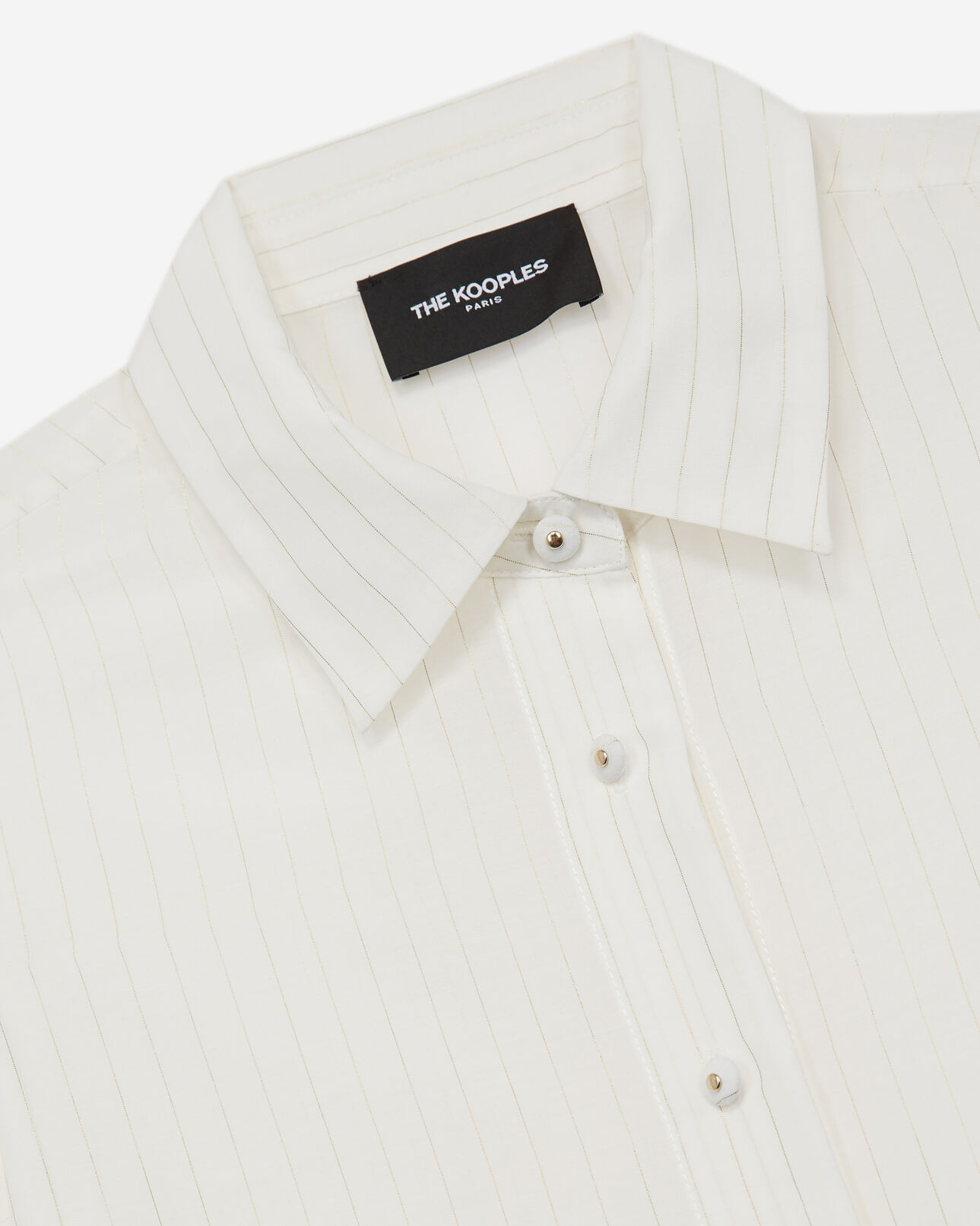 The Kooples WOMEN ECRU cotton/silk smart ecru shirt w/gold 