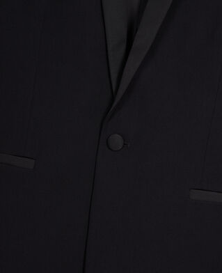 The Kooples HERREN BLACK schwarzes slim fit smokingsakko mit satin-detail