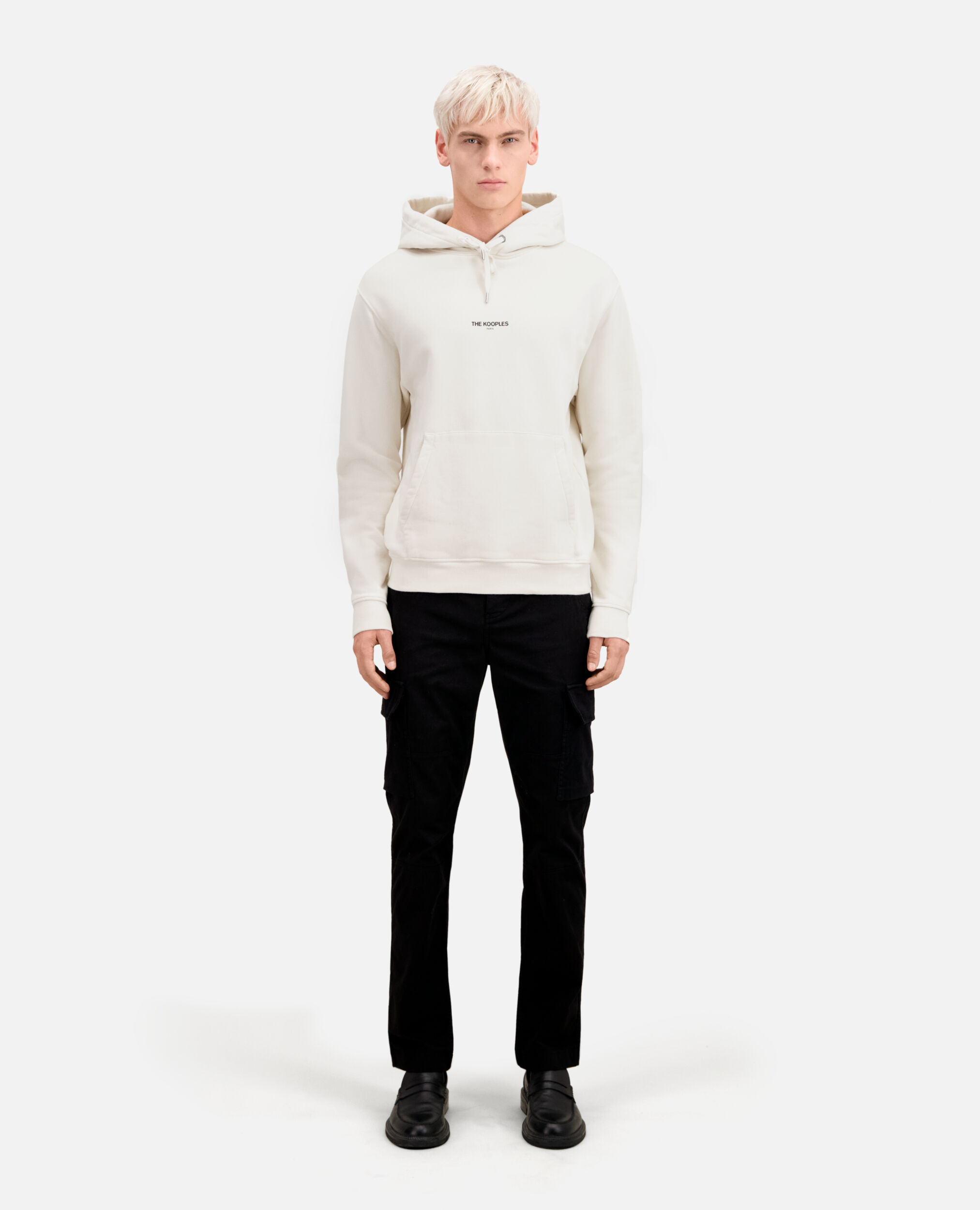 Sweatshirt Homme à  capuche Logo écru, OFF WHITE, hi-res image number null