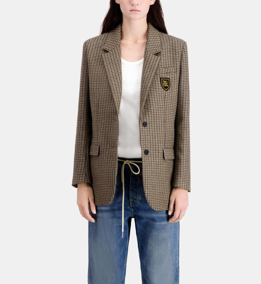 Blazer femme carreaux marron shop
