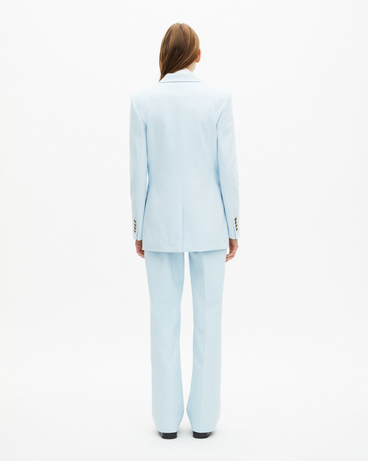 The Kooples WOMEN LIGHT BLUE blue cotton suit jacket