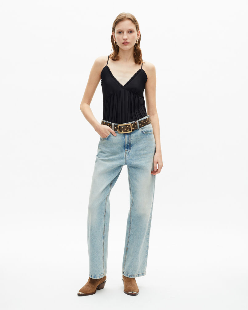 The Kooples F BLACK black pleated camisole
