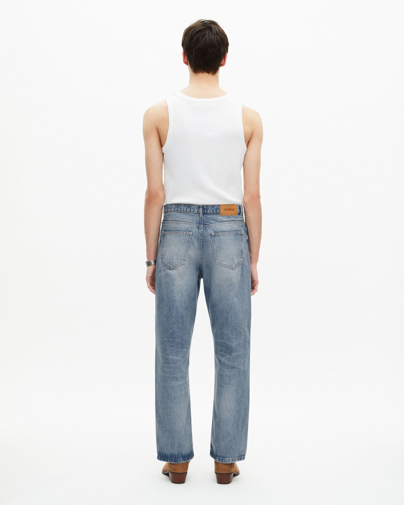 The Kooples HERREN BABY BLUE gerade geschnittene blaue jeans