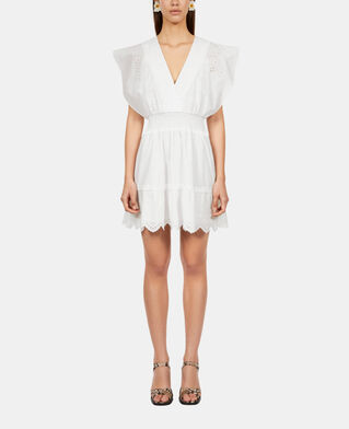 The Kooples WOMEN WHITE short white dress in english embroidery