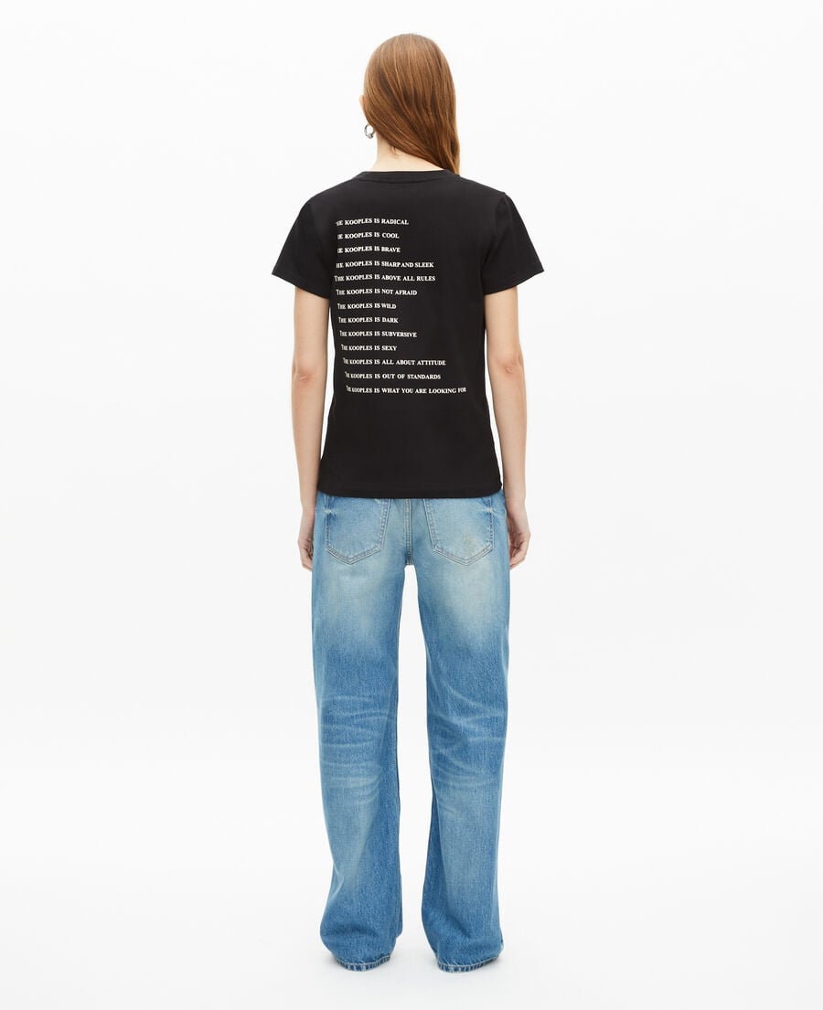 The Kooples FEMME BLACK t-shirt what is effet néon noir