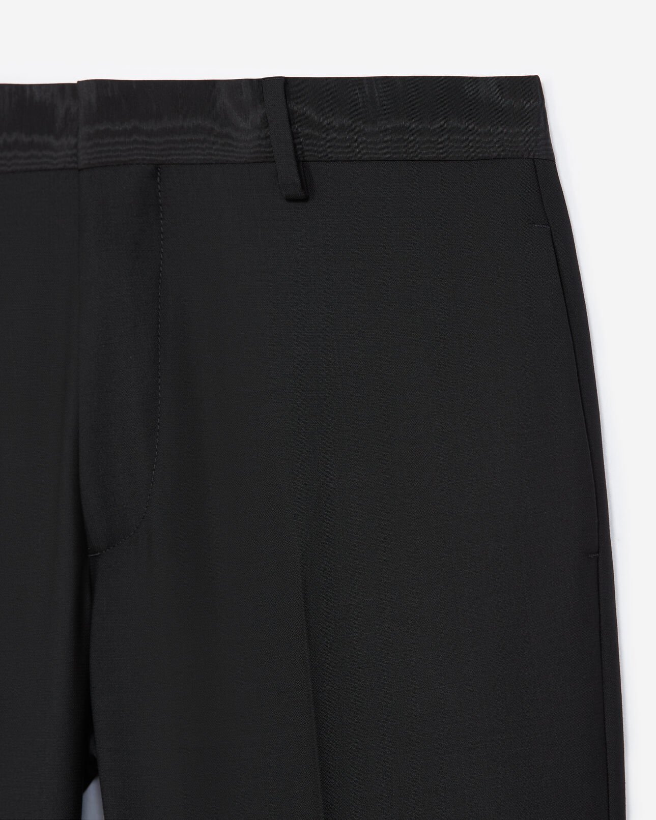 The Kooples MEN BLACK fitted black dinner trousers in wool