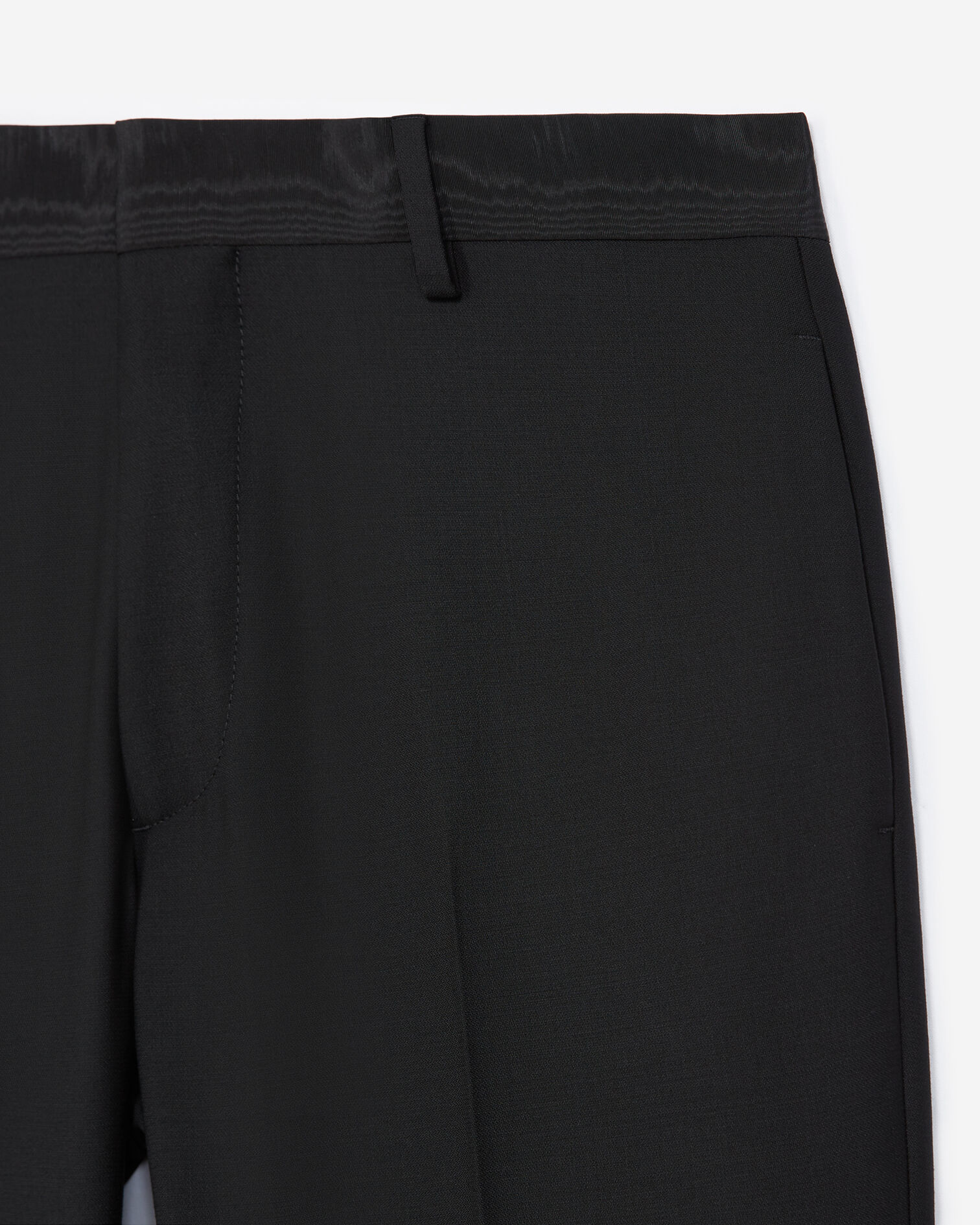 Fitted black dinner trousers in wool, BLACK, hi-res image number null