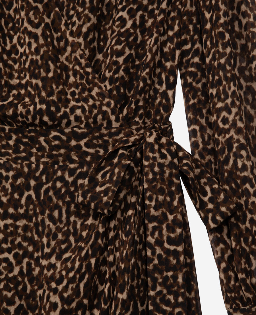 The Kooples DAMEN LEOPARD kurzes wickelkleid mit leopardenmuster