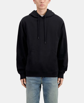 The Kooples MEN BLACK black hoodie with flower skull serigraphy