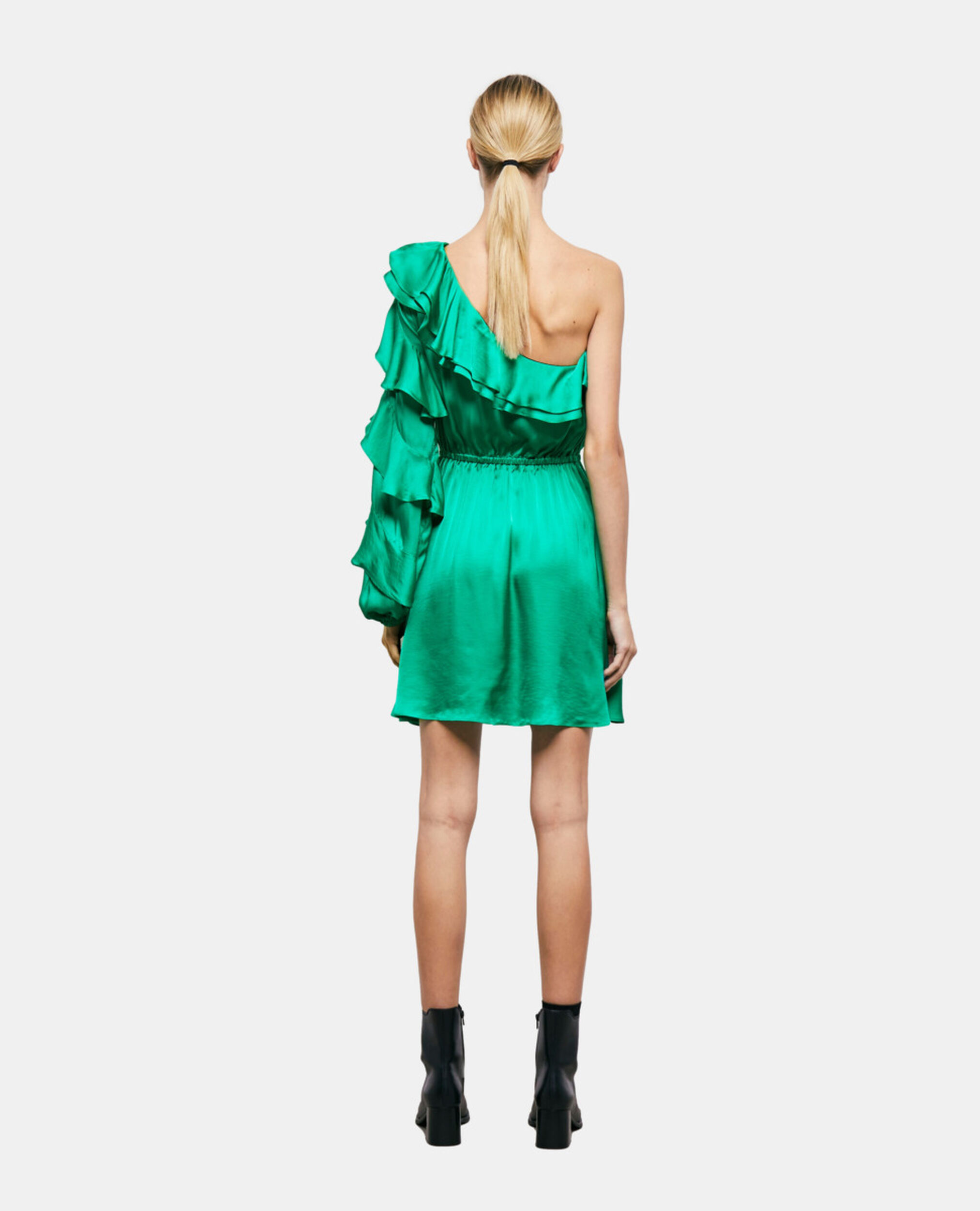 Short asymmetric green dress, GREEN, hi-res image number null