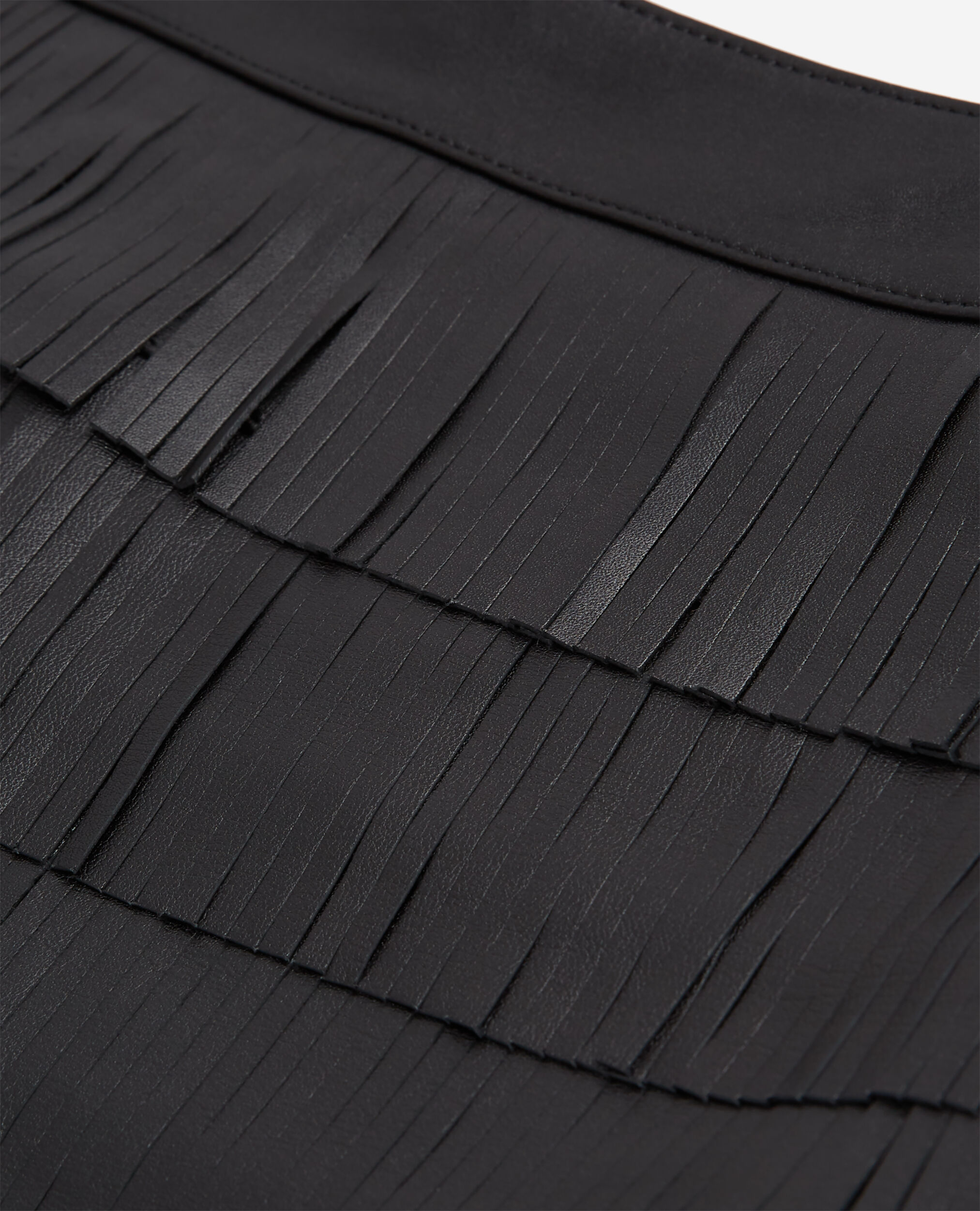 Short black leather skirt, BLACK, hi-res image number null
