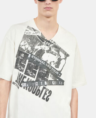 The Kooples MEN ECRU ecru eternal life tour serigraphy t-shirt