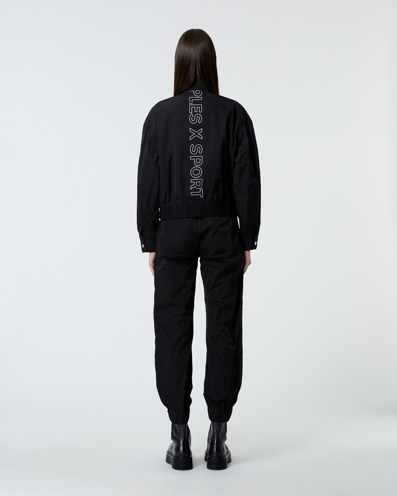 The Kooples FEMME BLACK blouson noir imperméable poches à rabat