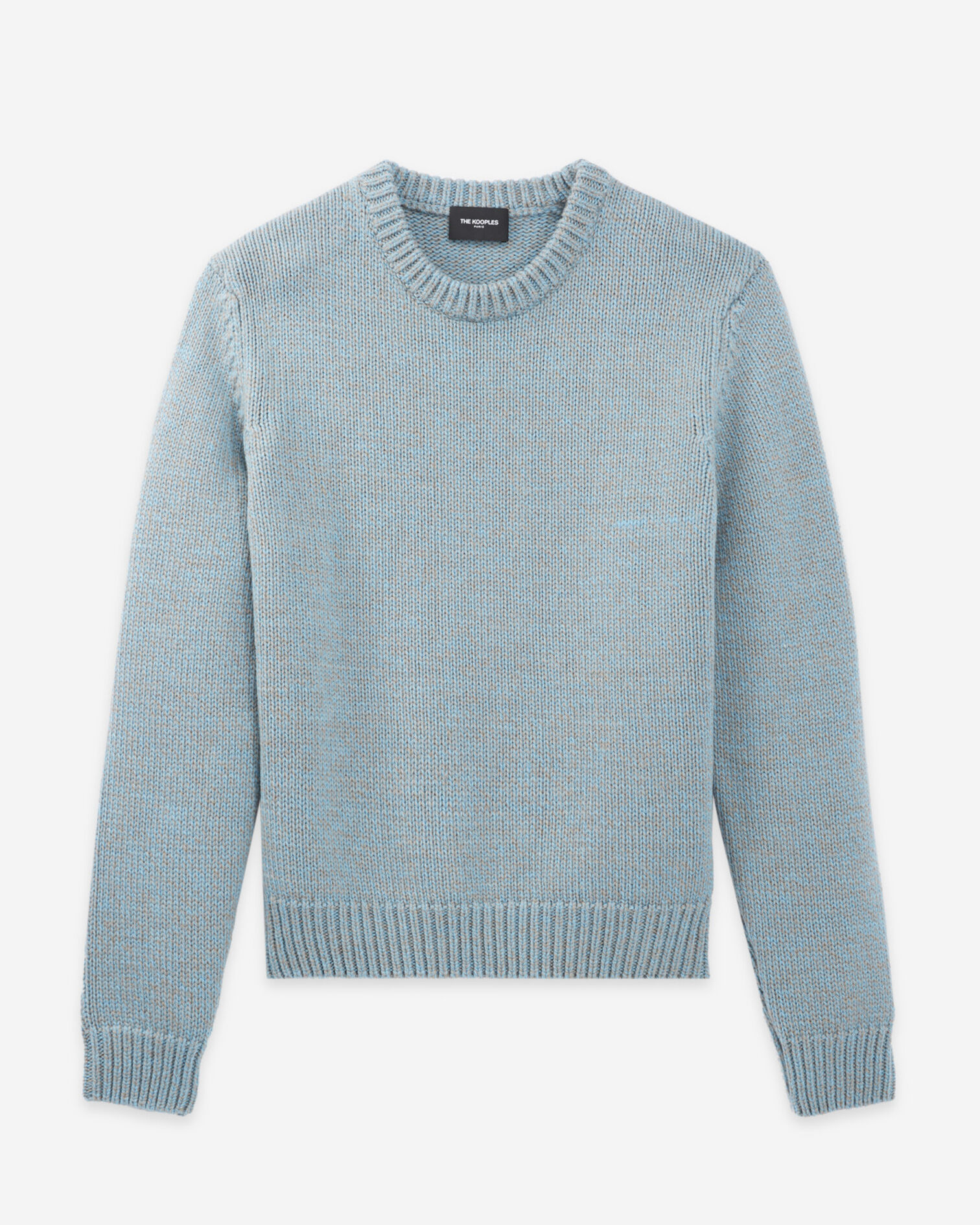 Light blue wool sweater w/ classic crew neck, MULTICOLOR BABY BLUE, hi-res image number null