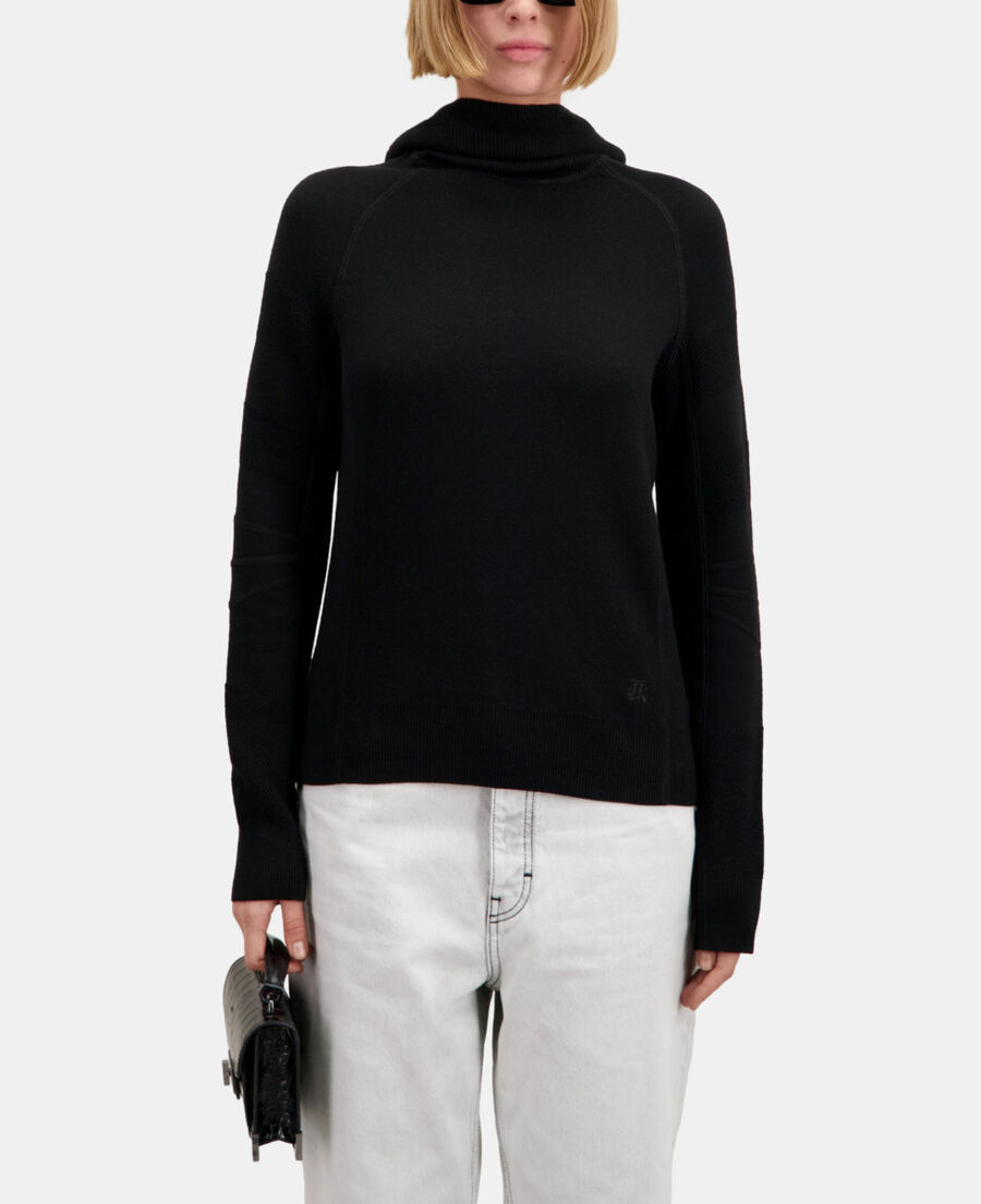 The Kooples F BLACK black balaclava sweater