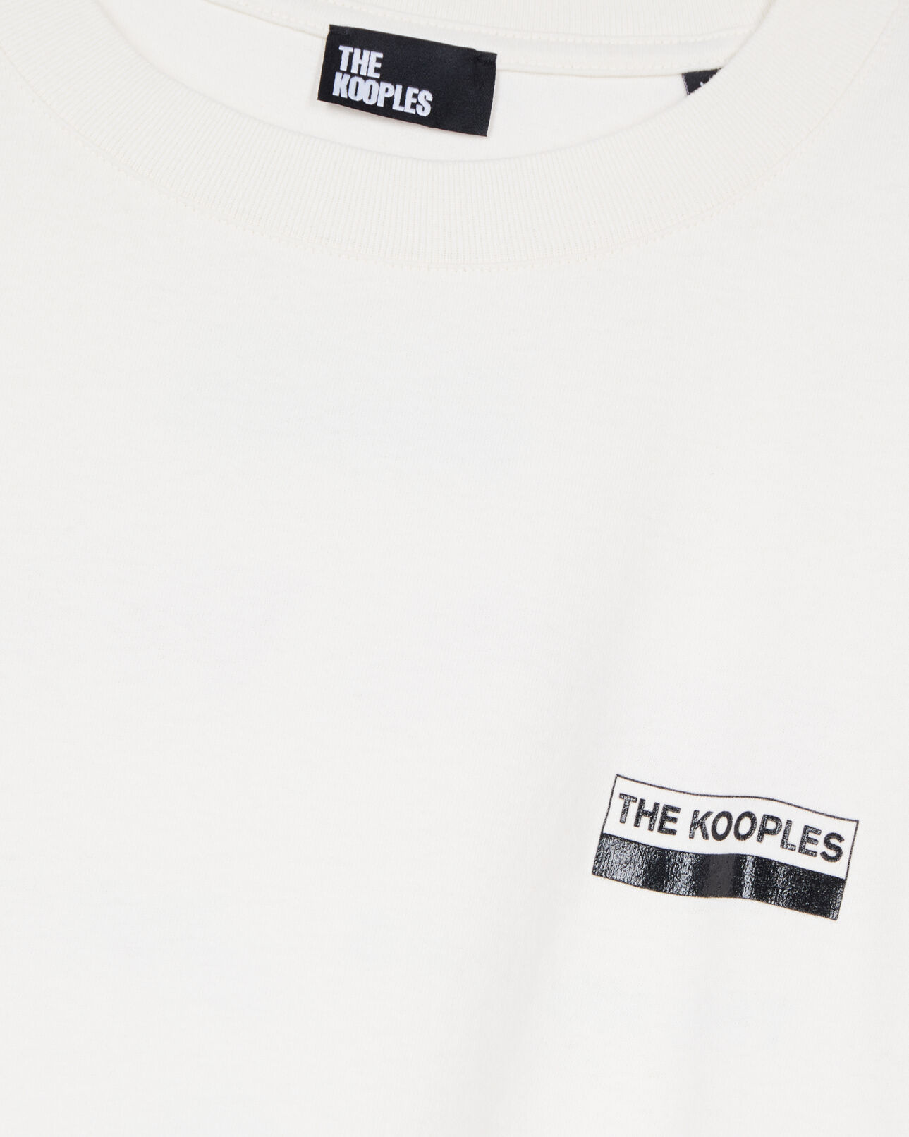 The Kooples HERREN ECRU ecrufarbenes t-shirt mit 100% wild-siebdruck