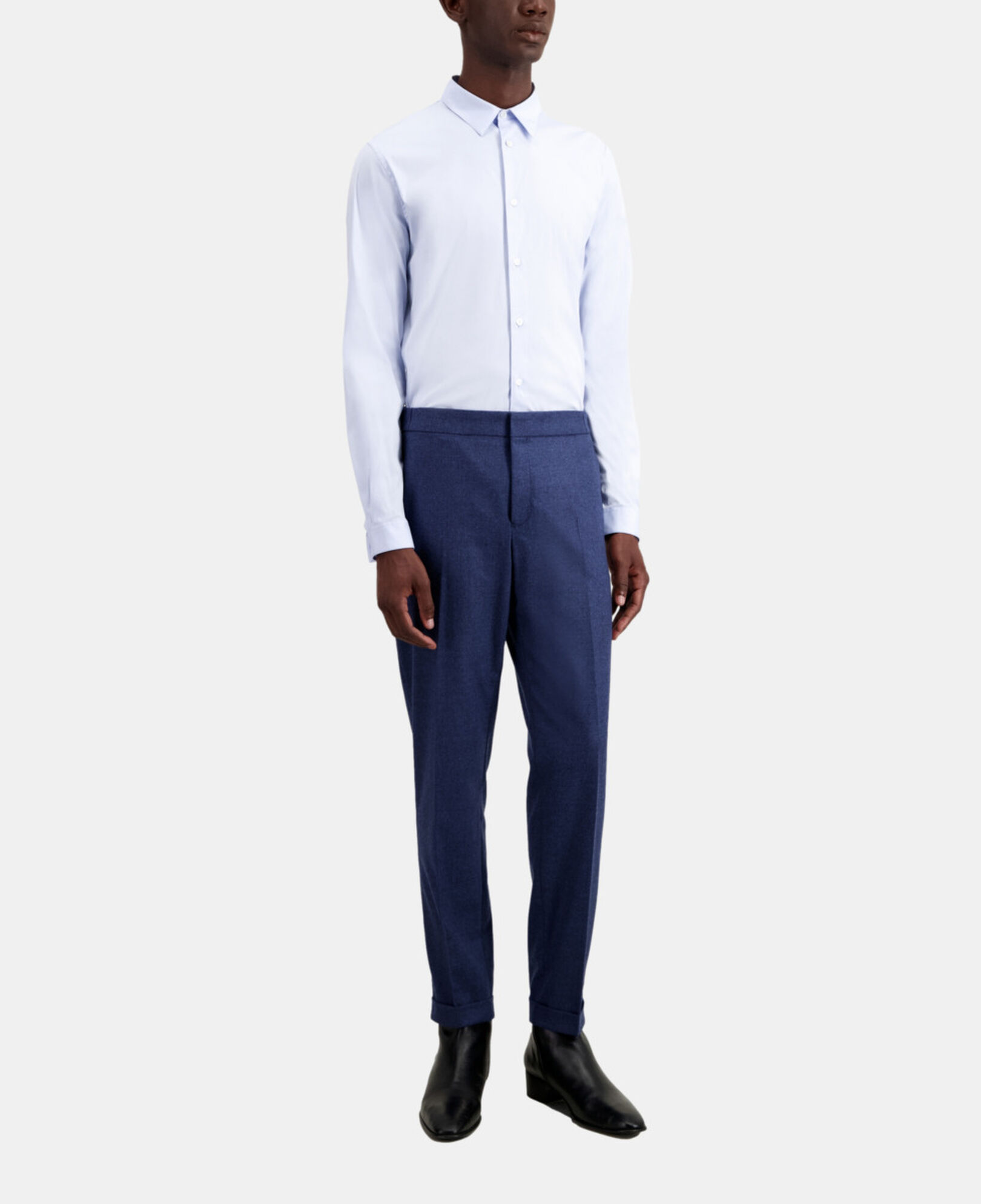 The Kooples HOMME BLUE pantalon bleu en flanelle