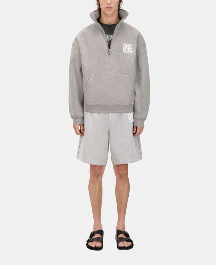 The Kooples H ARDOISE grey sweatshirt with blazon serigraphy