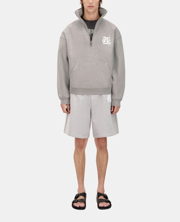 The Kooples H ARDOISE grey sweatshirt with blazon serigraphy