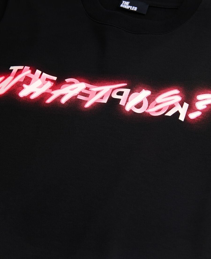 The Kooples FEMME BLACK t-shirt what is effet n&eacute;on noir