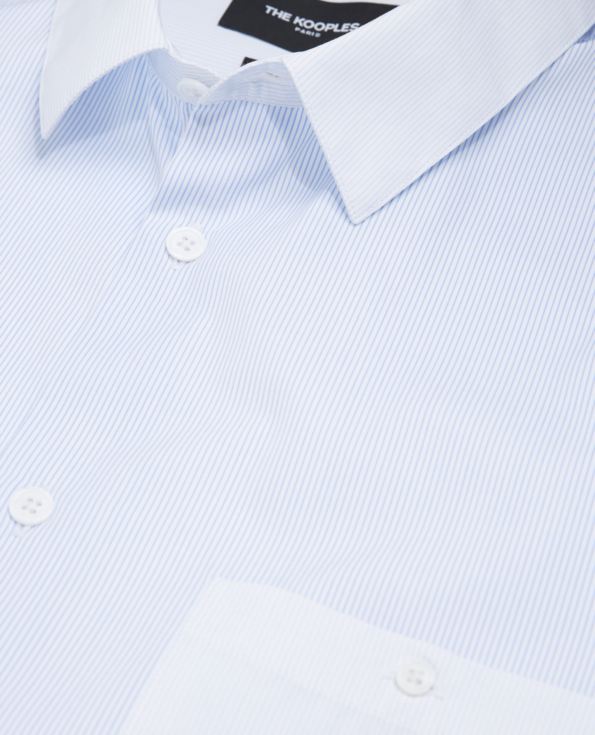 White collar shirt with sky blue stripes, WHITE / SKY BLUE, hi-res image number null