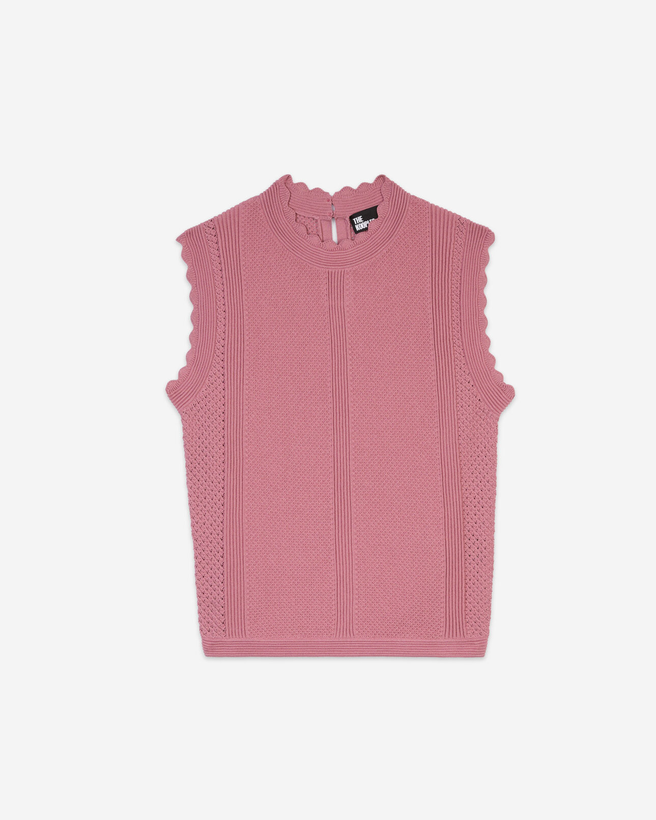 The Kooples WOMEN PINK WOOD lilac openwork knit top