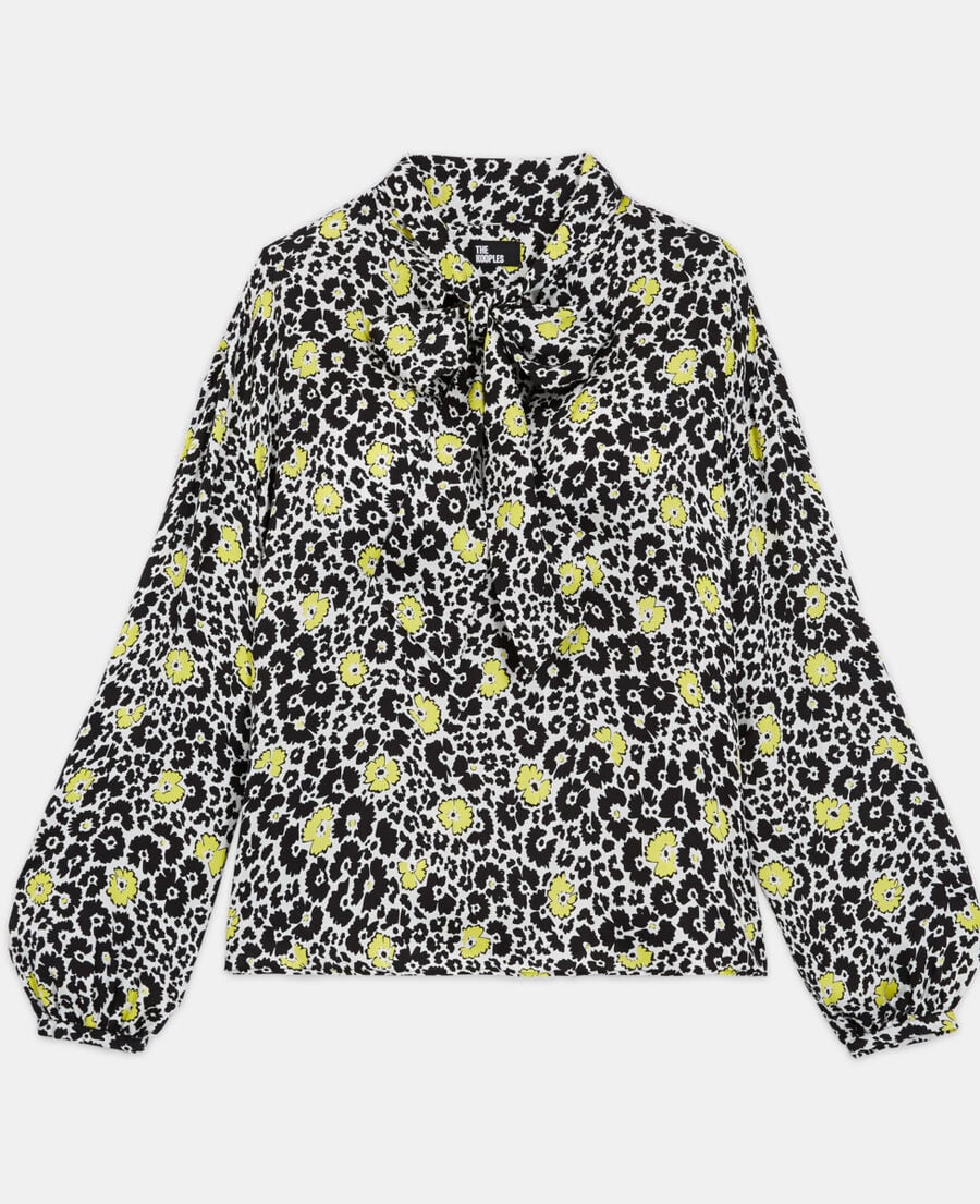 The Kooples FEMME ECRU / YELLOW top fleuri